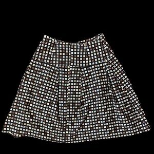 Dema geometric A-line skirt square floral printed circle skirt